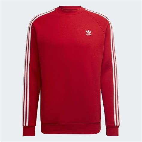 adidas pullover rot mit streifen herren|rote Sweatshirts für Herren .